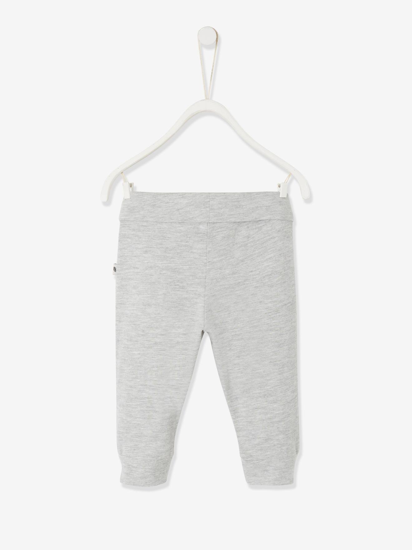 Pantalon legging bébé en coton bio gris clair chine