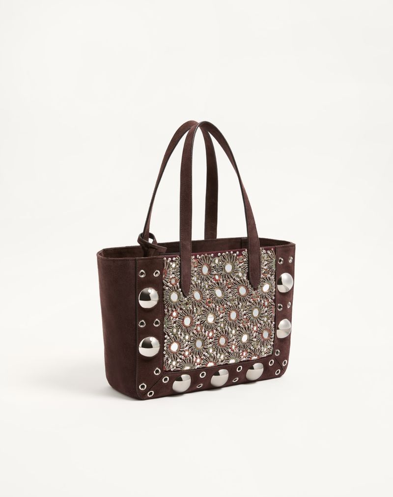 Bolsa de compras média bordada Valentino Garavani Nellcôte