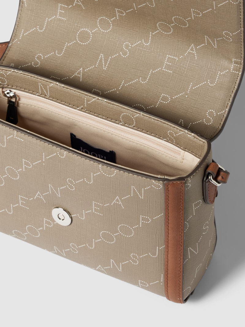 Handtasche mit Label-Muster Modell 'lorena' in taupe