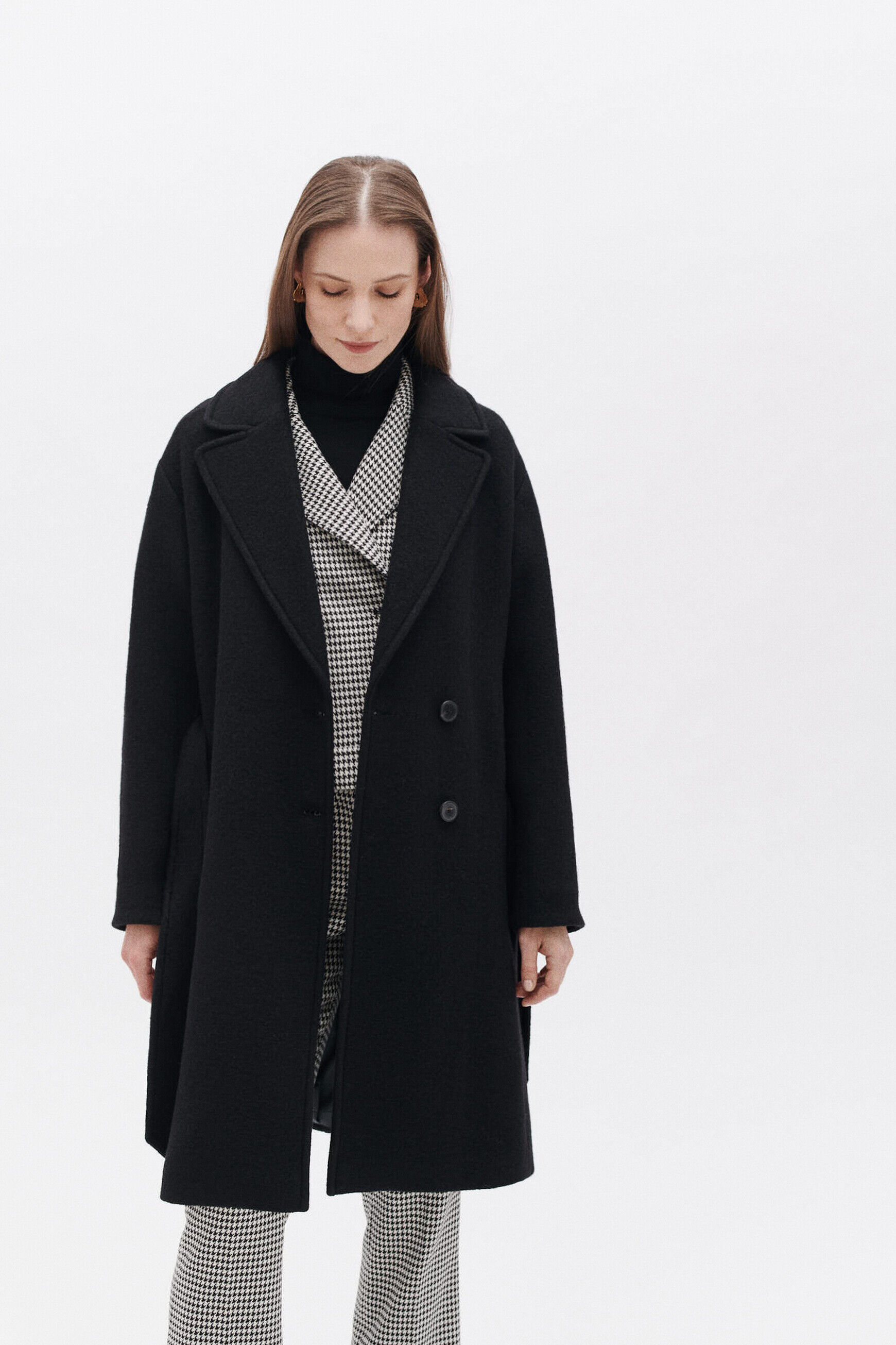 Manteau grant noir femme