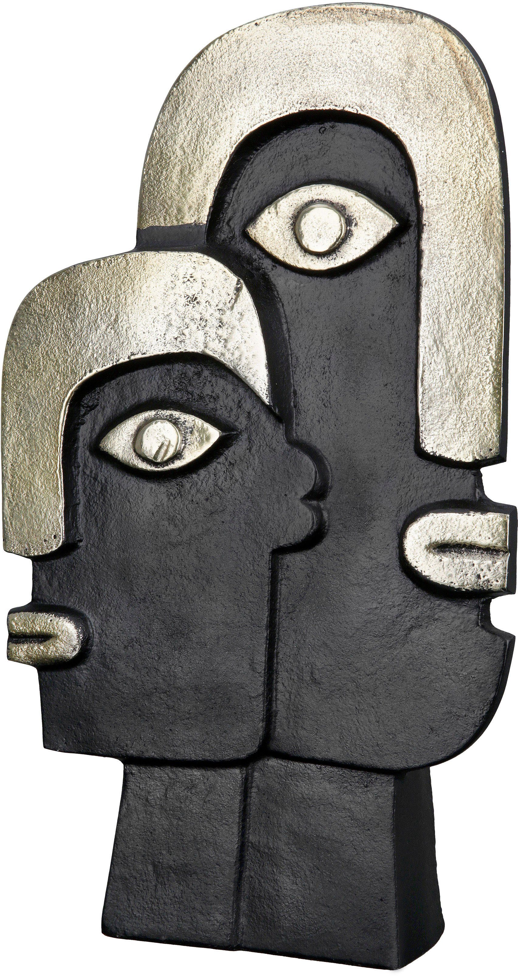 GILDE Dekovase Face (1 St), Vase aus Aluminium, Dekoobjekt, Höhe ca. 36 cm