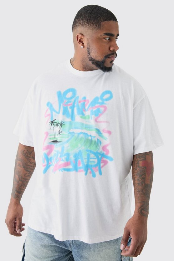Plus T-Shirt mit Miami-Print