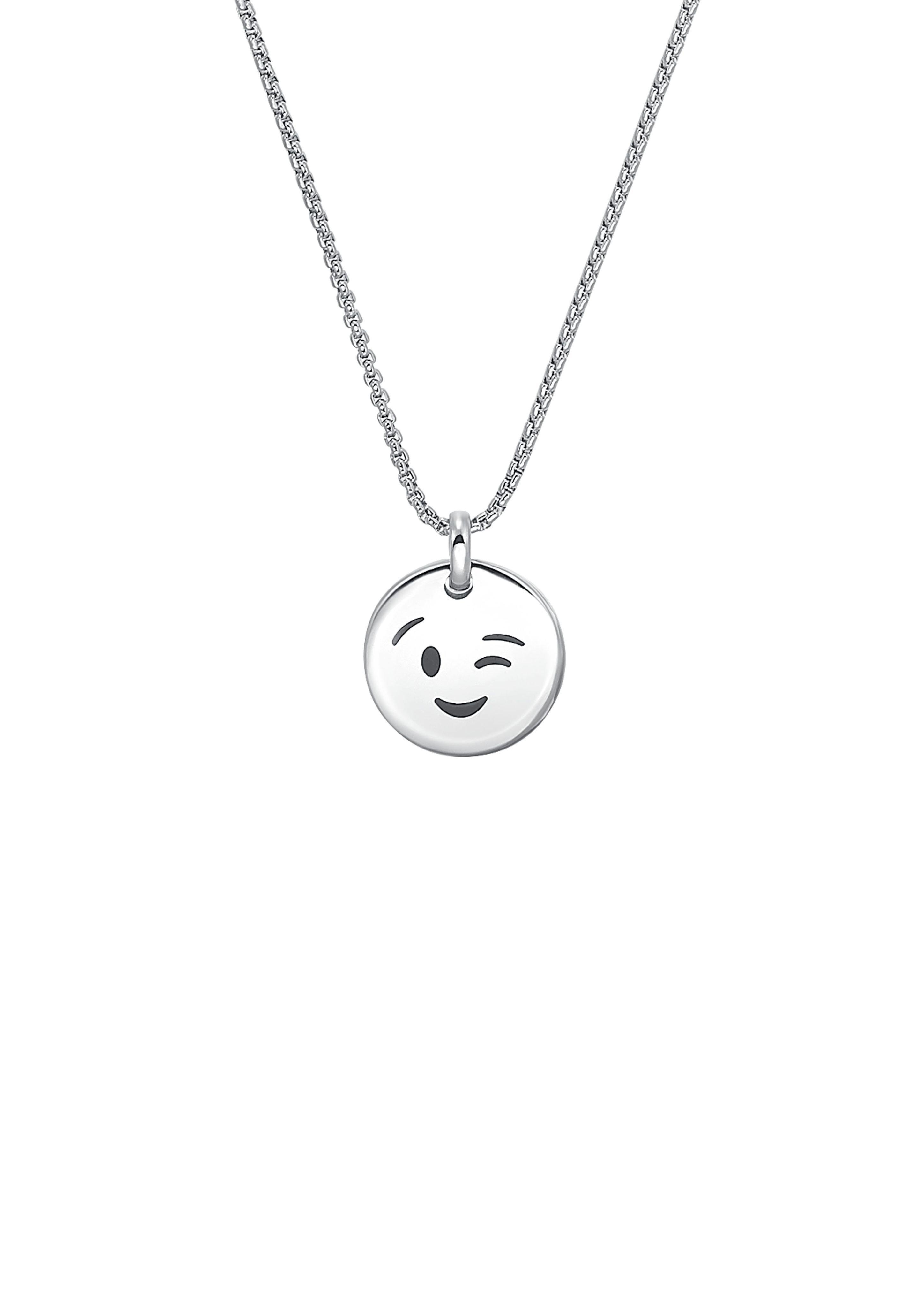 Edelstahlkette mit Smiley-Anhänger  6007233-92B0