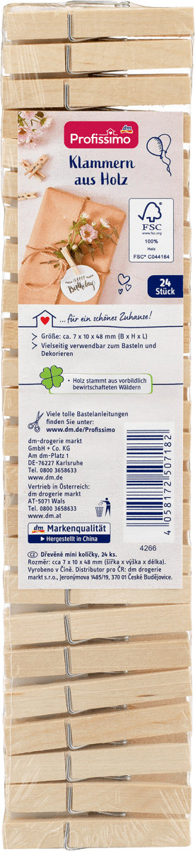Klammern aus Holz, 24 St