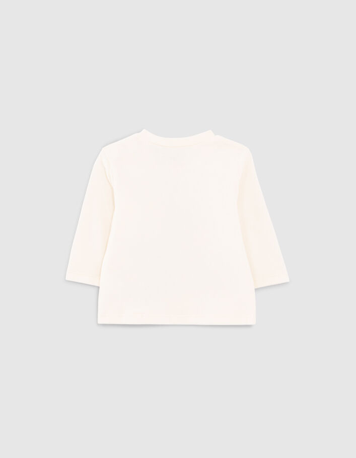 T-shirt écru coton bio visuel chien bébé garçon