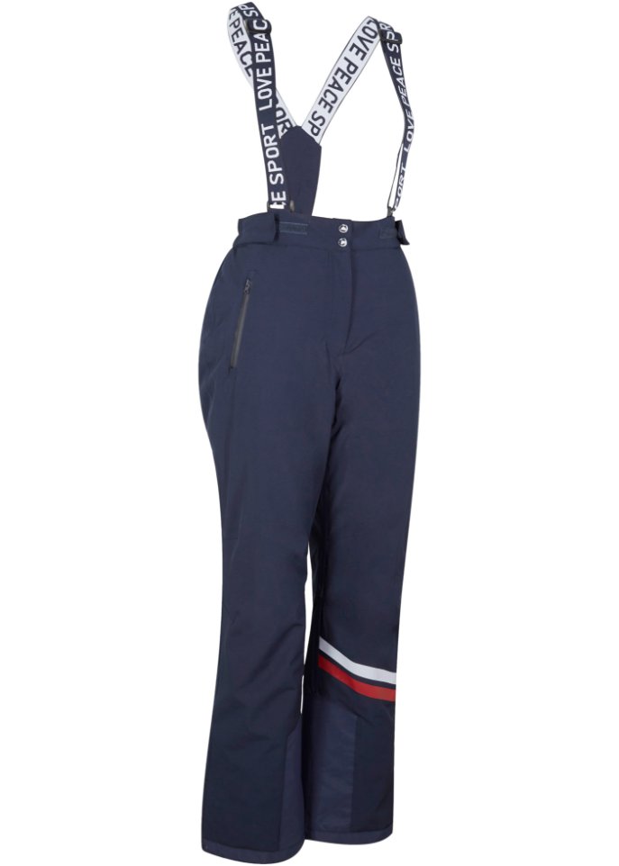 Ski Funktions-Thermohose mit abnehmbaren Trägern, wasserdicht, Straight