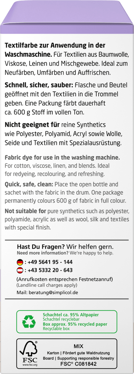 Textilfarbe intensiv Miss Lavendel, 1 St