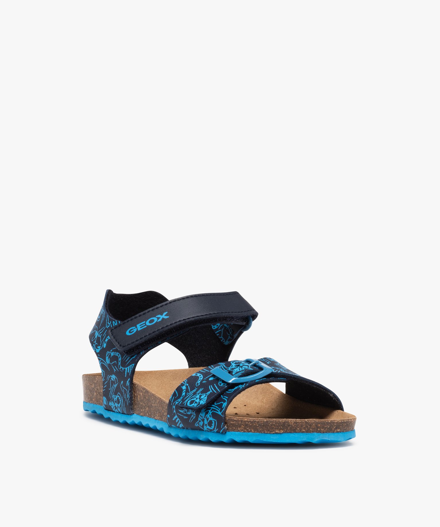Sandales Garçon avec brides imprimées et semelle cuir - Geox marine | GEMO