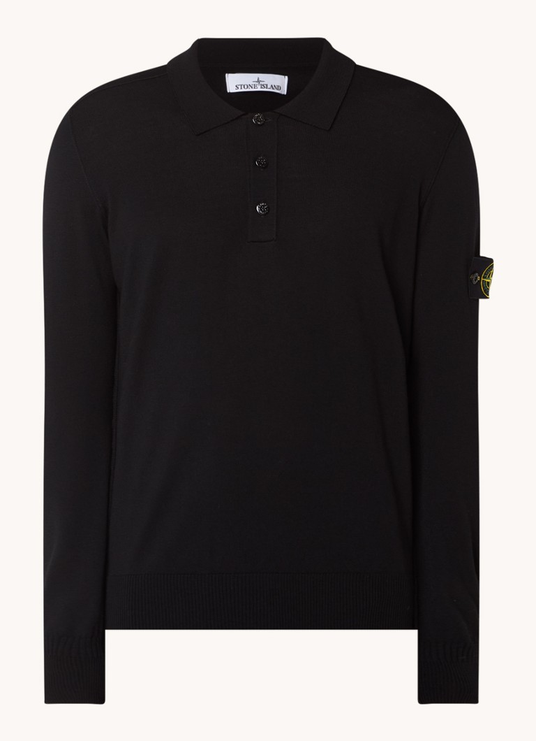 Πόλο Stone Island 502C4 από λεπτό πλεκτό ύφασμα με λογότυπο και παρθένο μαλλί