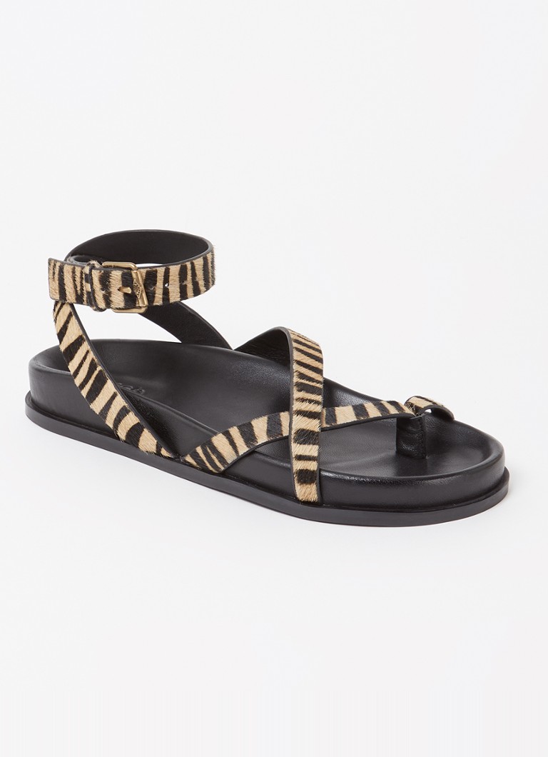 ba&sh Leather sandal with zebra print