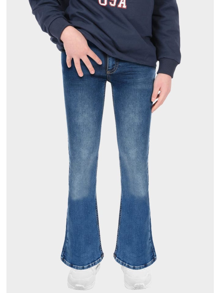 Blue Effect Flared Jeans high waist slim fit in medium blue günstig kaufen
