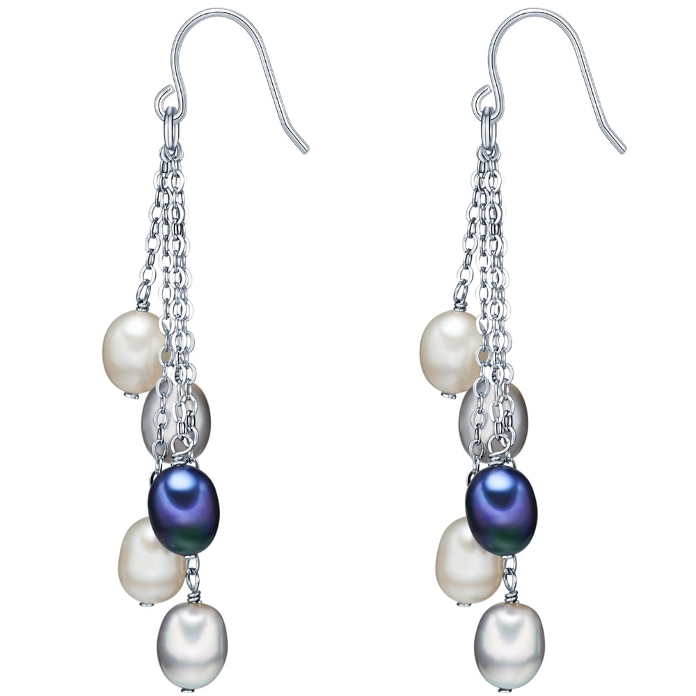 Valero Pearls Boucles d'oreille en perle Argent sterling Perle de culture d'eau douce en Argent Boucles d'oreilles