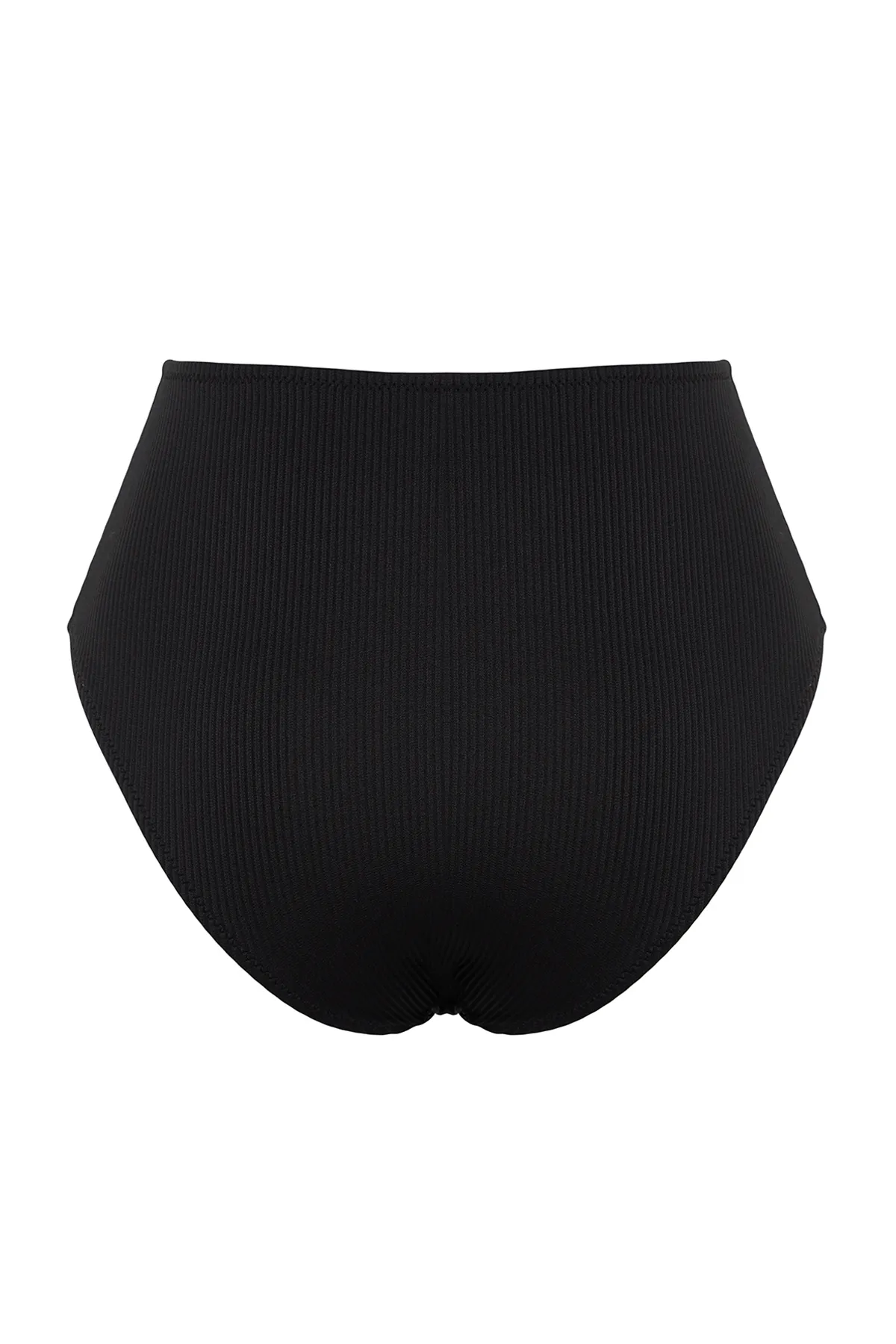 Trendyol Collection  Schwarze strukturierte Hipster-Bikinihose mit hoher Taille TBESS24BA00095