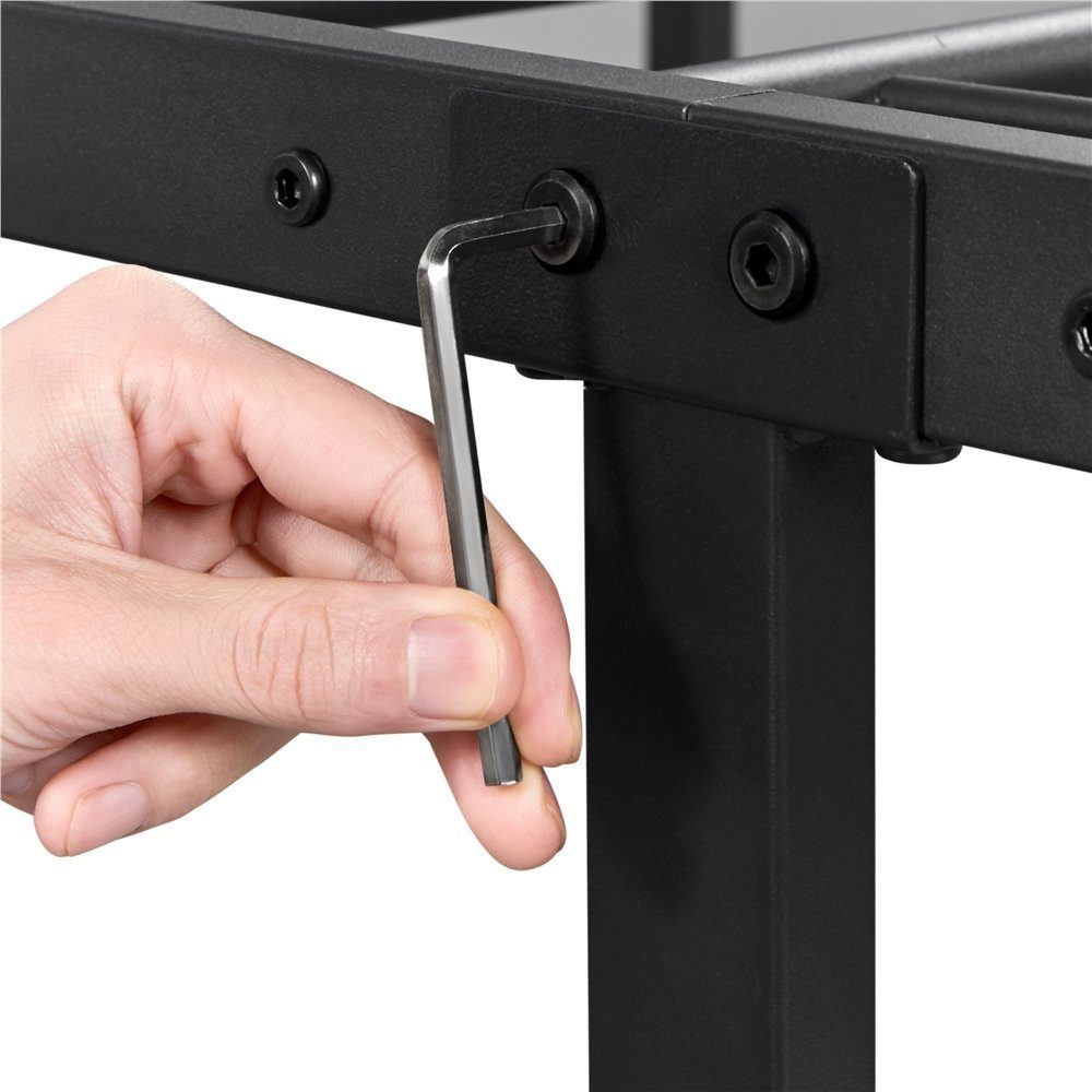 Yaheetech Metallbett, Bettgestell mit Kopfteil & Fußteil, Einzelbett/ Doppelbett Jugendbett