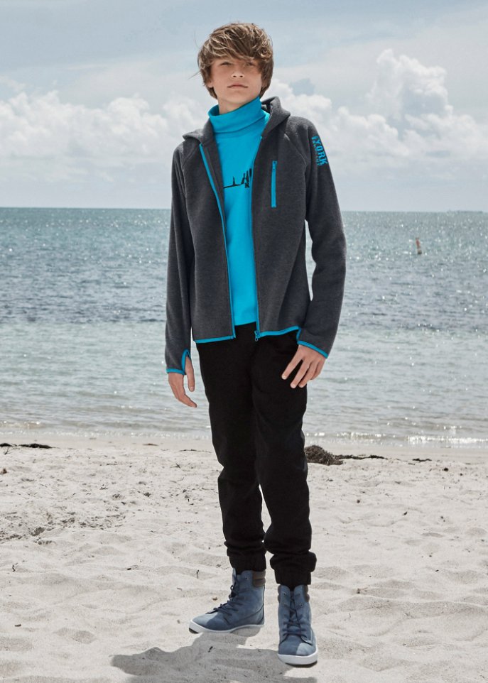 Fleecejacke mit Kontrastdetails