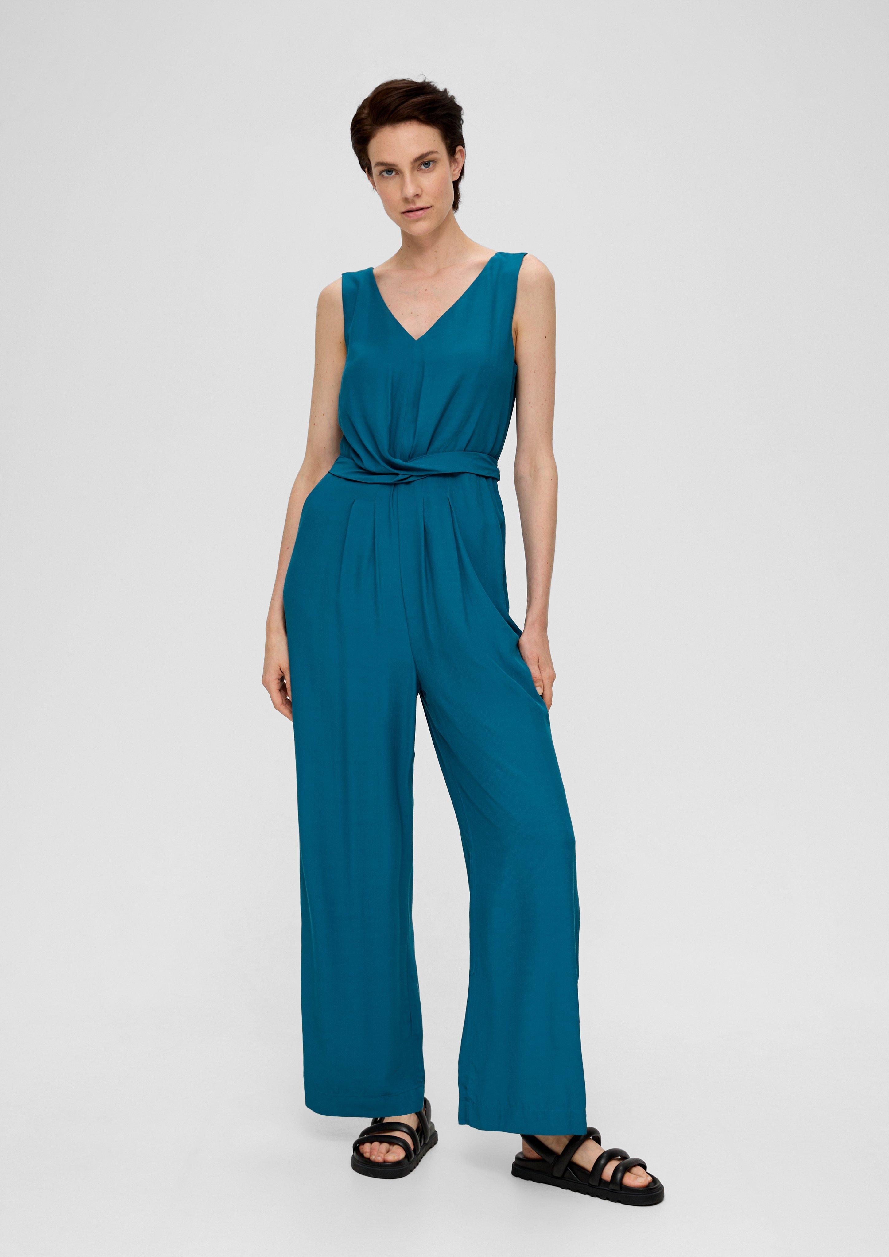 Viskose-Jumpsuit mit Taillengürtel  2132301-6768