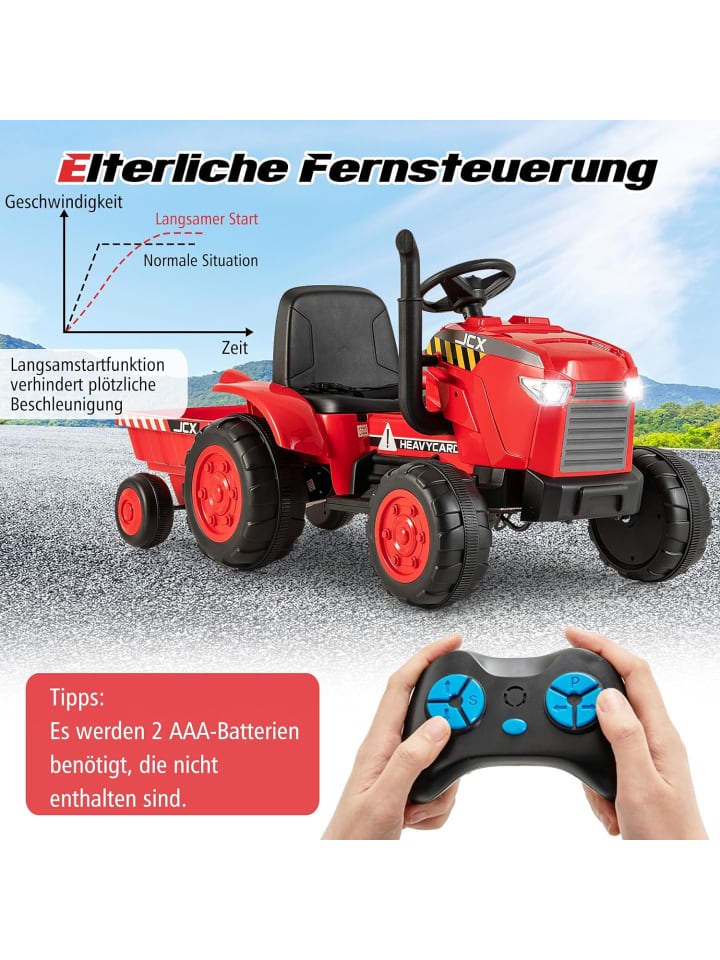 COSTWAY Kindertraktor Elektrisch 3-8 Jahre in Rot günstig kaufen onesize