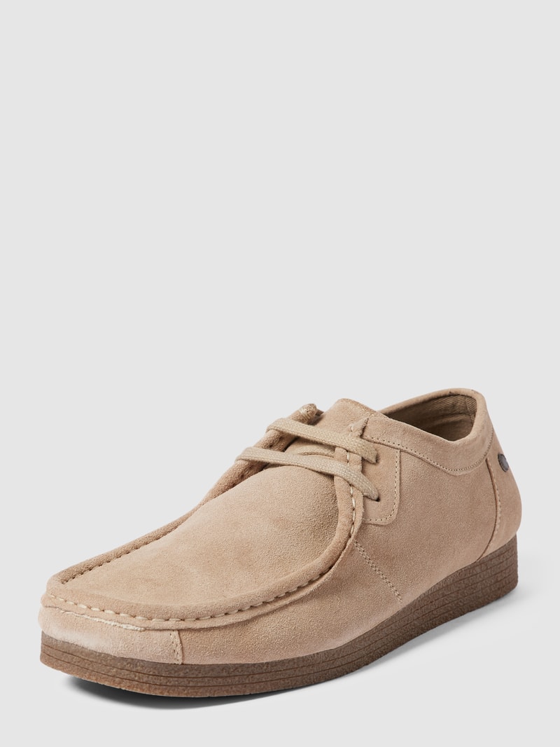 Schnürschuhe mit Label-Details in sand