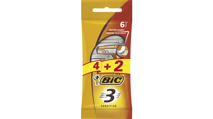 BIC 3 Rasierer Sensitive 4+2 Stück