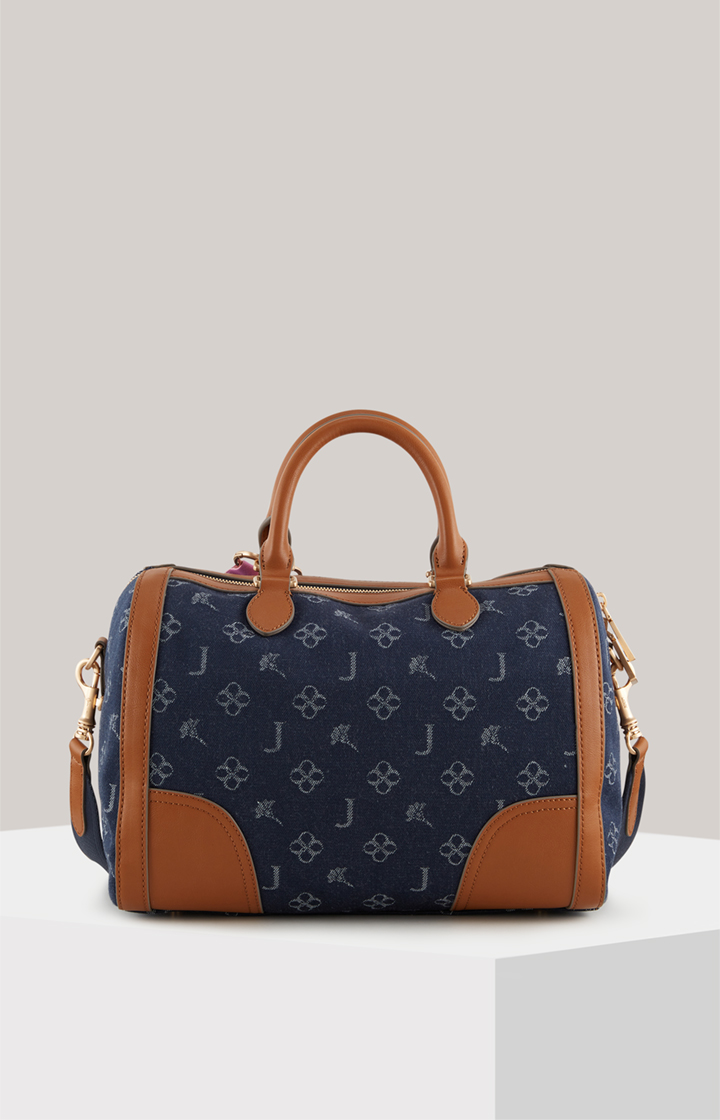Handtasche Azzurro Aurora in Denim-Blau/Cognac