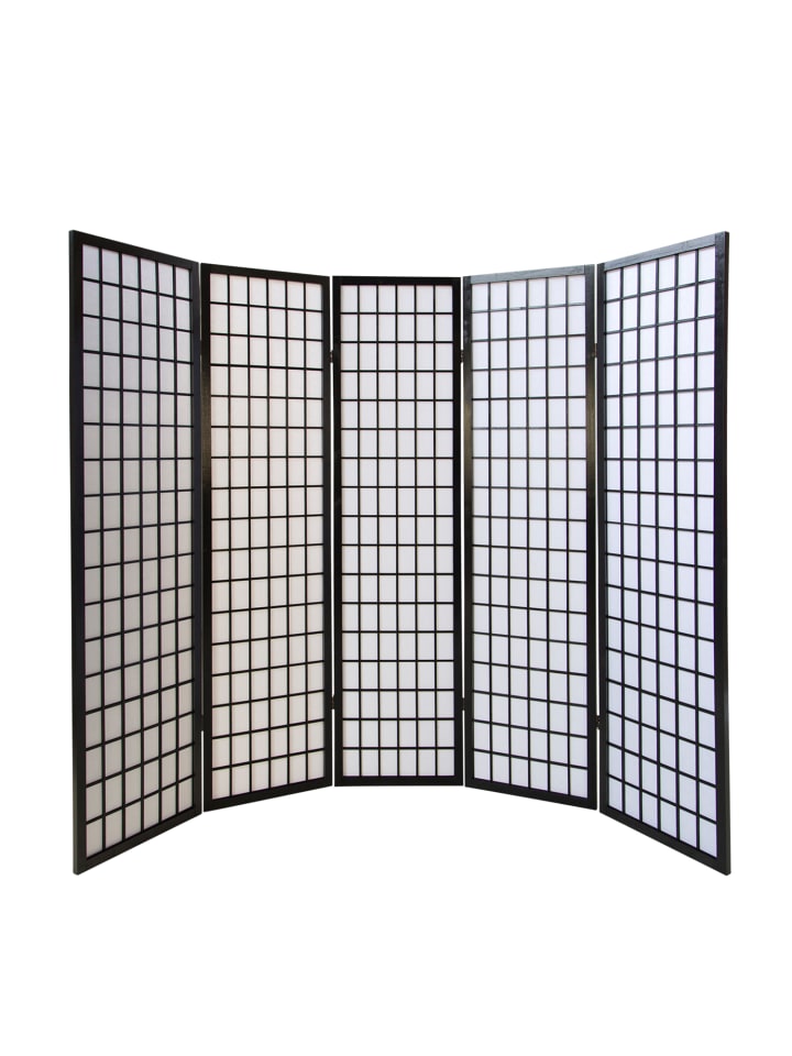 Homestyle4u 5-tlg. Paravent in Schwarz 220x175 günstig kaufen onesize