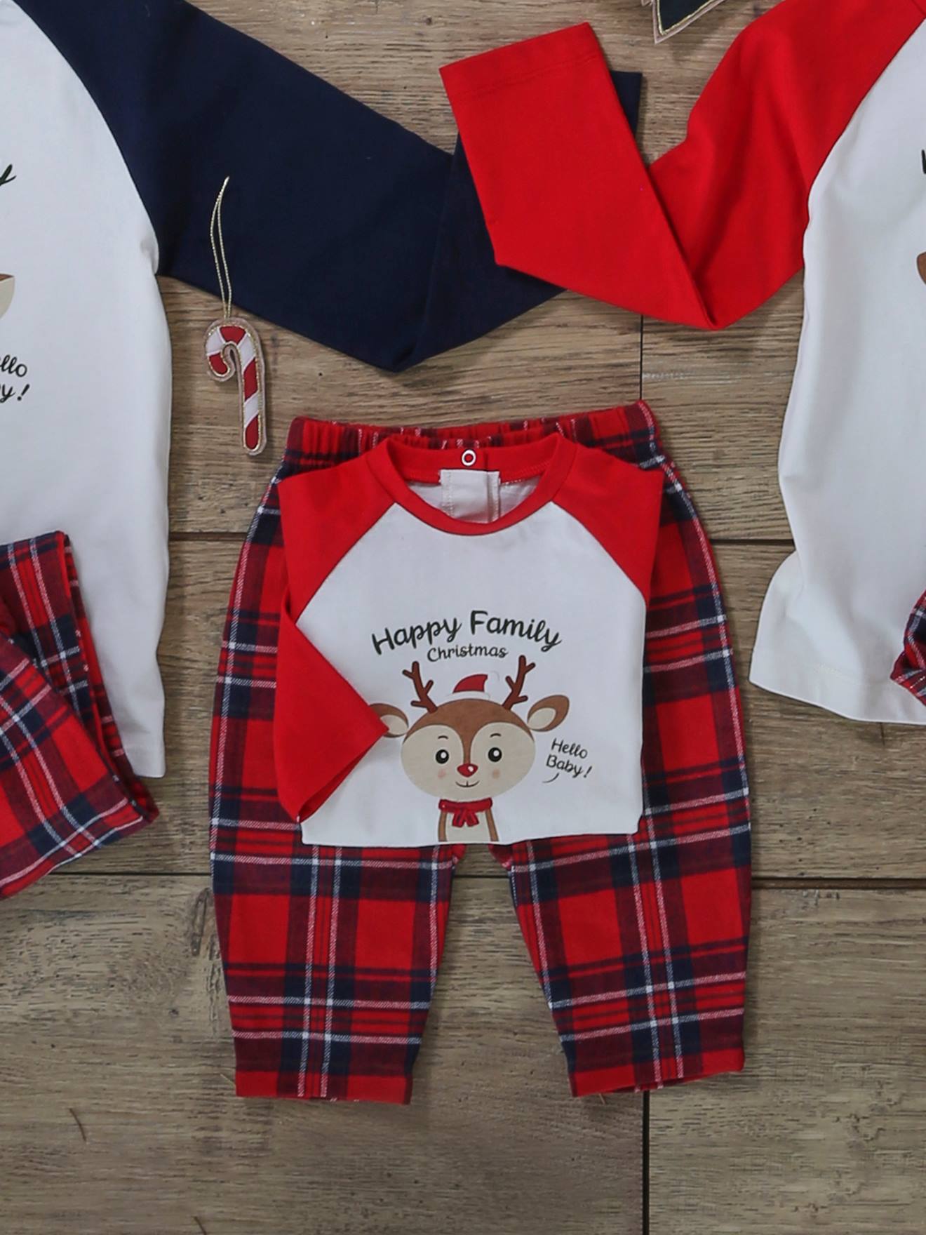 Vertbaudet Baby Weihnachts-Schlafanzug Capsule Collection HAPPY FAMILY Oeko-Tex - wollweiß