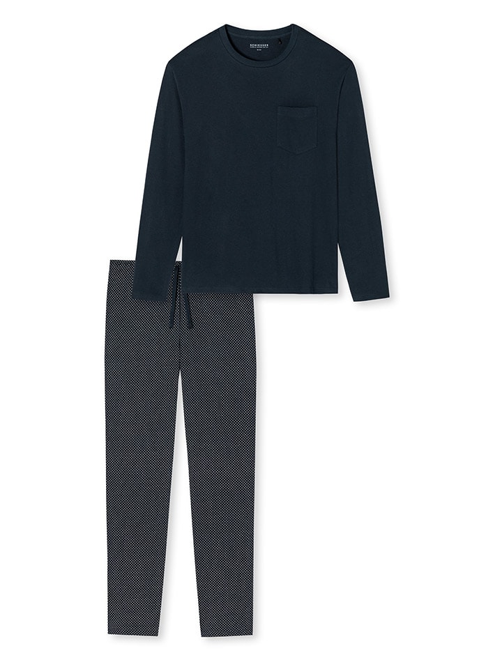 Schiesser Pyjama in Dunkelblau günstig kaufen