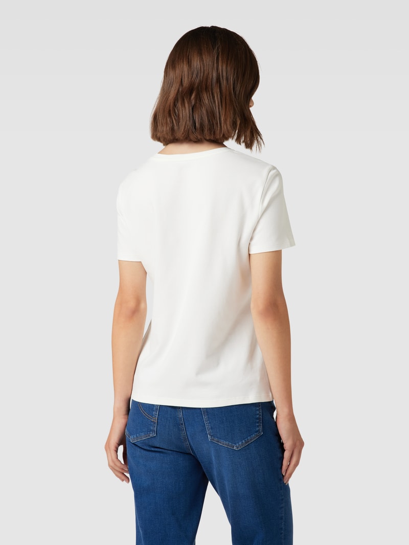 T-Shirt mit Motiv-Stickerei in offwhite