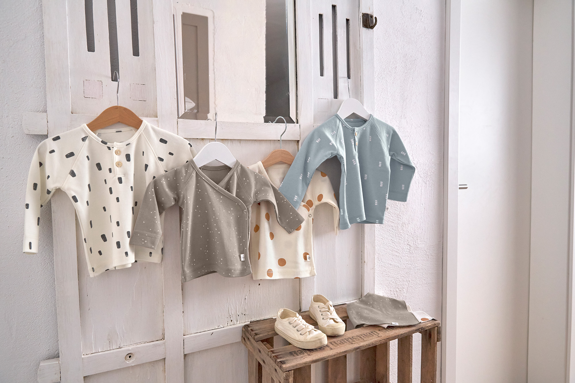 Baby Langarmshirts - Bio Baumwolle, Sprinkle Grau