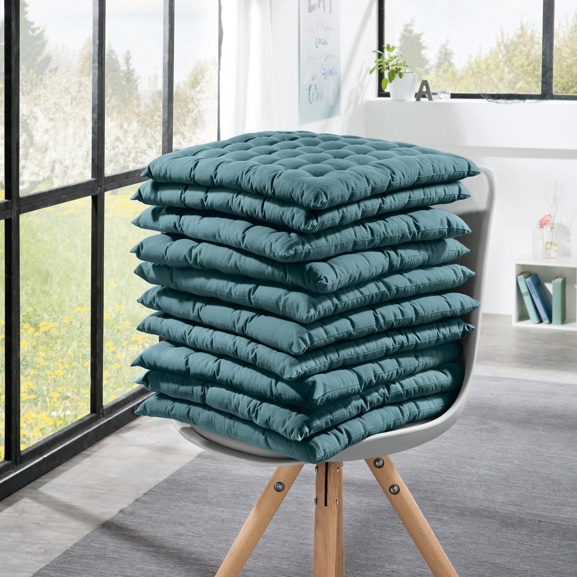 REDBEST Stuhlkissen Stuhlkissen 10er-Pack, Baumwolle Uni