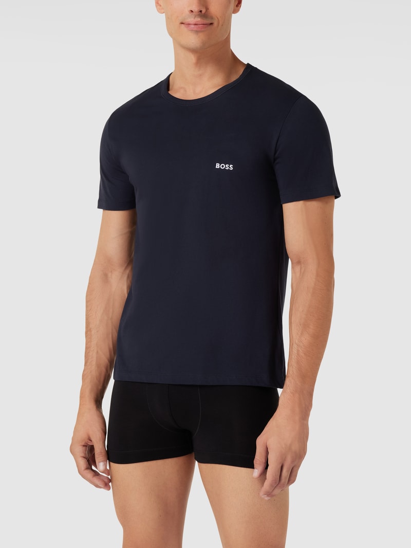 T-Shirt mit Label-Stitching im 3er-Pack Modell 'Classic' in anthrazit