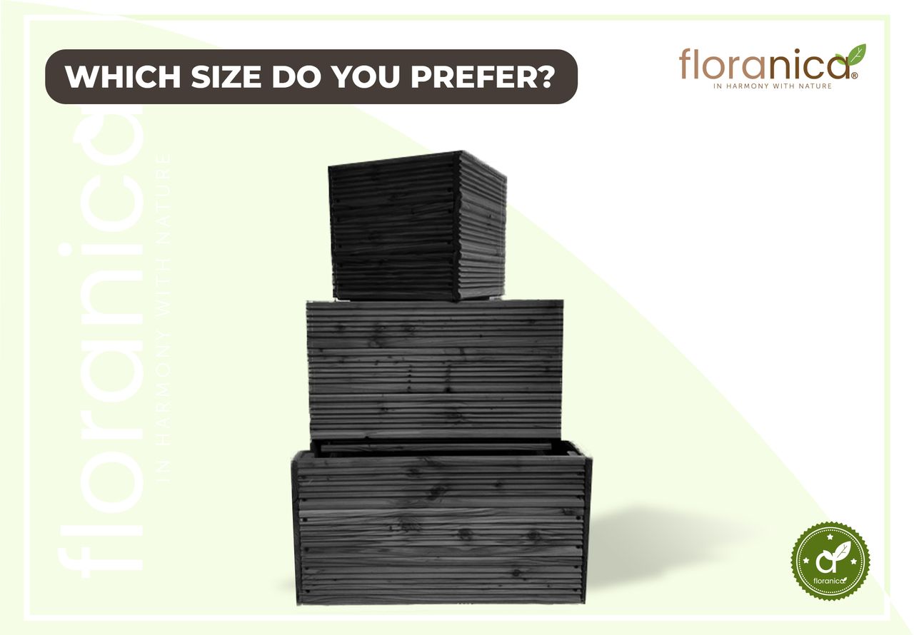 Pemicont Floranica Blumentopf aus Holz Kasten 50cm x 535cm x 285cm Anthrazit Imprägnierte Lärche Schutzhülle für Kräuter Blumen Haus- und Gartendekoration Innen- und Außeneinsatz EU-Produkt