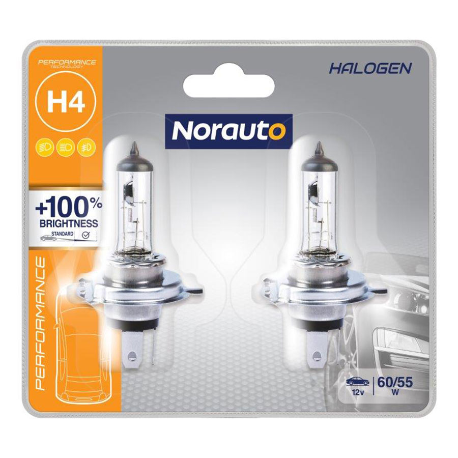 Norauto H4 Performance +100% Glühlampen, 2 Stück - ATU