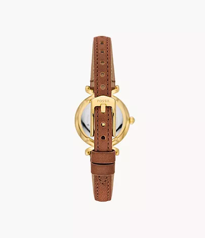 Fossil Uhr Carlie 3-Zeiger-Werk -Leder mittelbraun