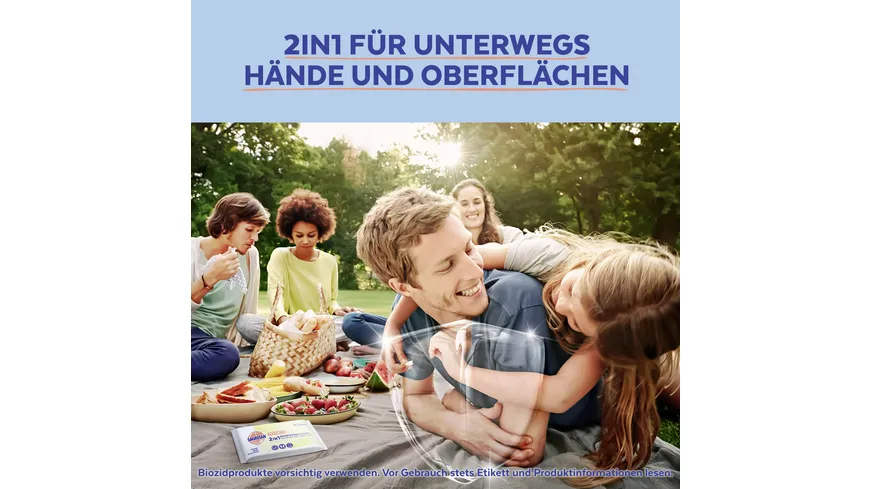 Sagrotan 2in1 Desinfektions-Tücher für Hände und Oberflächen