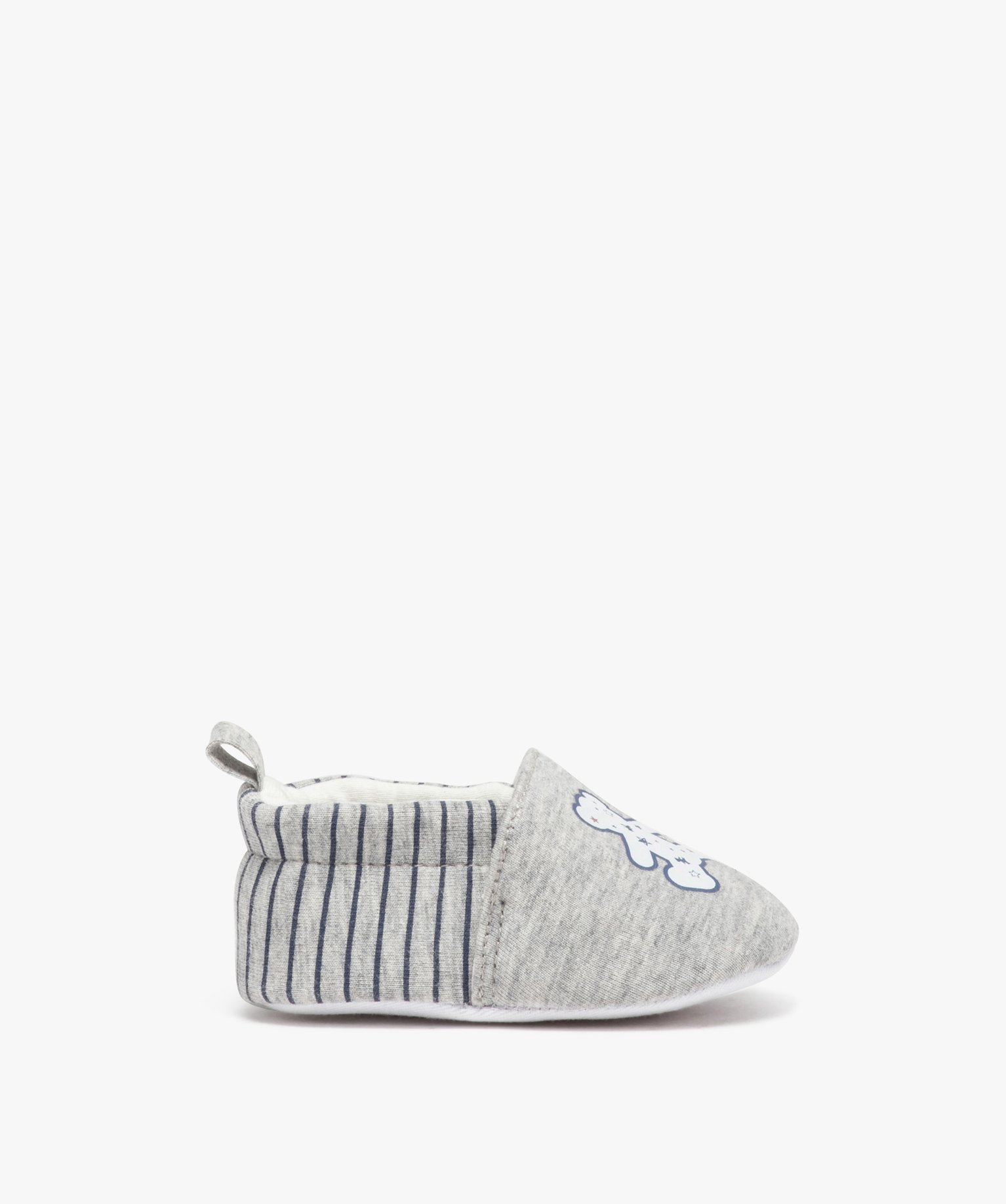 Chaussons de naissance bébé Garçon rayés - LuluCastagnette blanc | GEMO