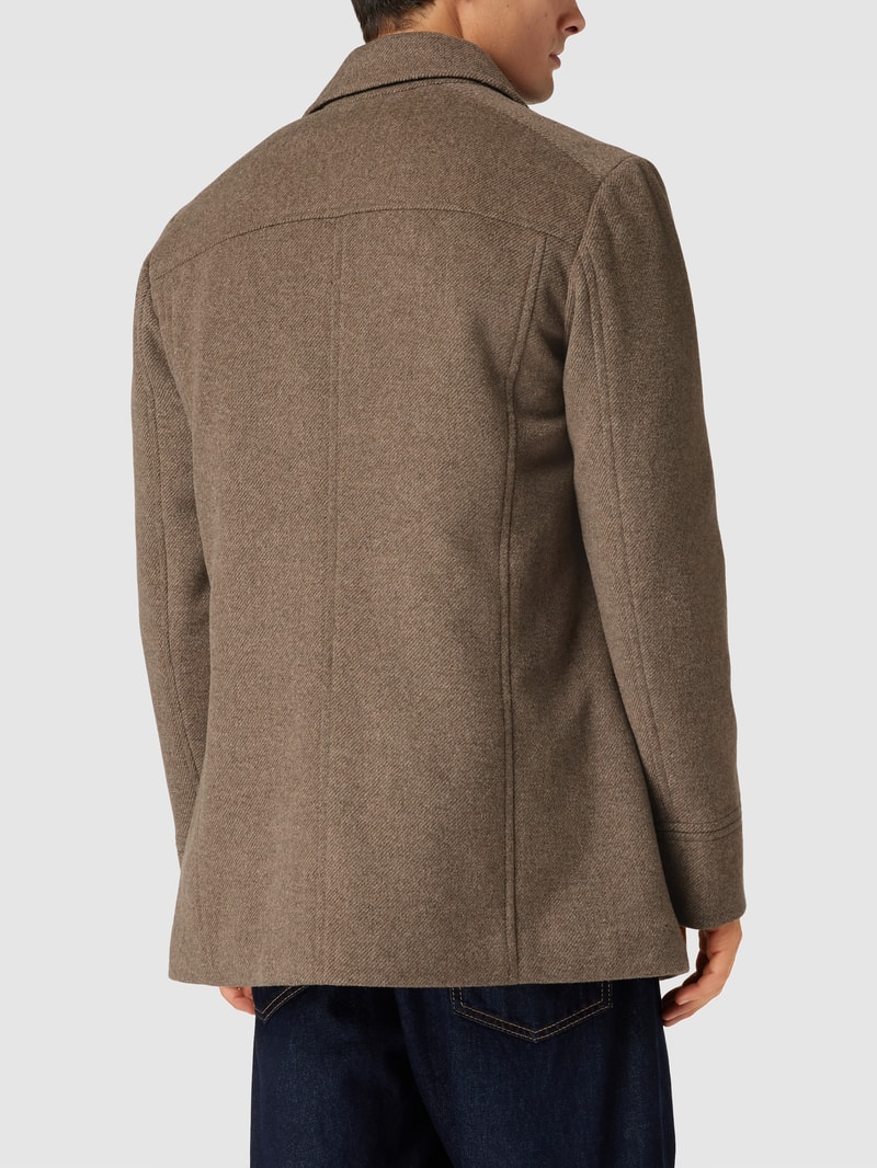 Mantel mit Kragen Modell 'Napoleon Collar' in camel