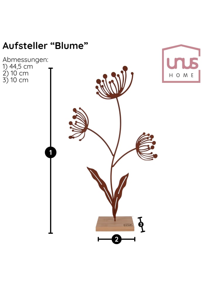 UNUS Aufsteller Deko-Blume in Rost günstig kaufen