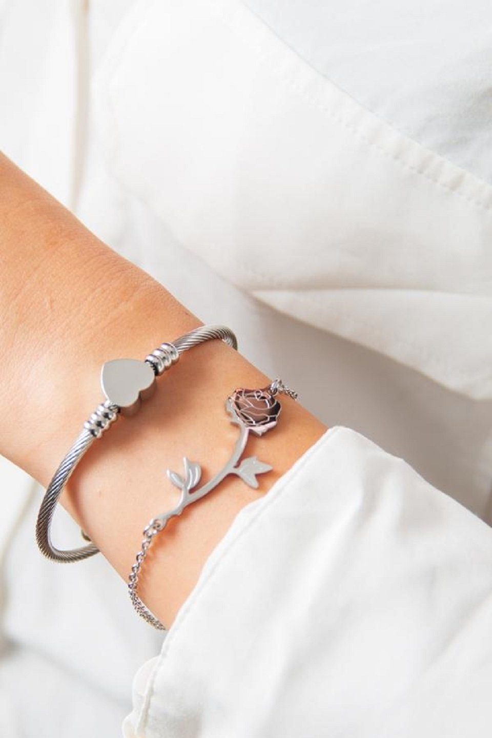 ENGELSINN Armband Schmuck Rose Edelstahl Silber inkl. Geschenkbox (1-tlg)