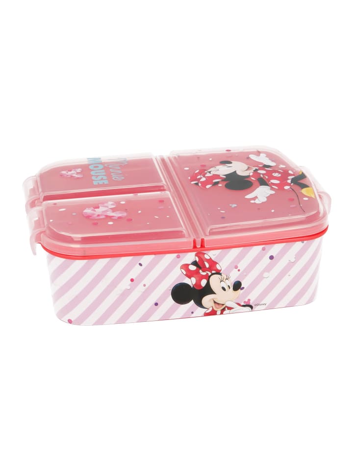 Disney Minnie Mouse Kinder Premium Brotdose Lunchbox mit 3 Fächern in Rot günstig kaufen onesize