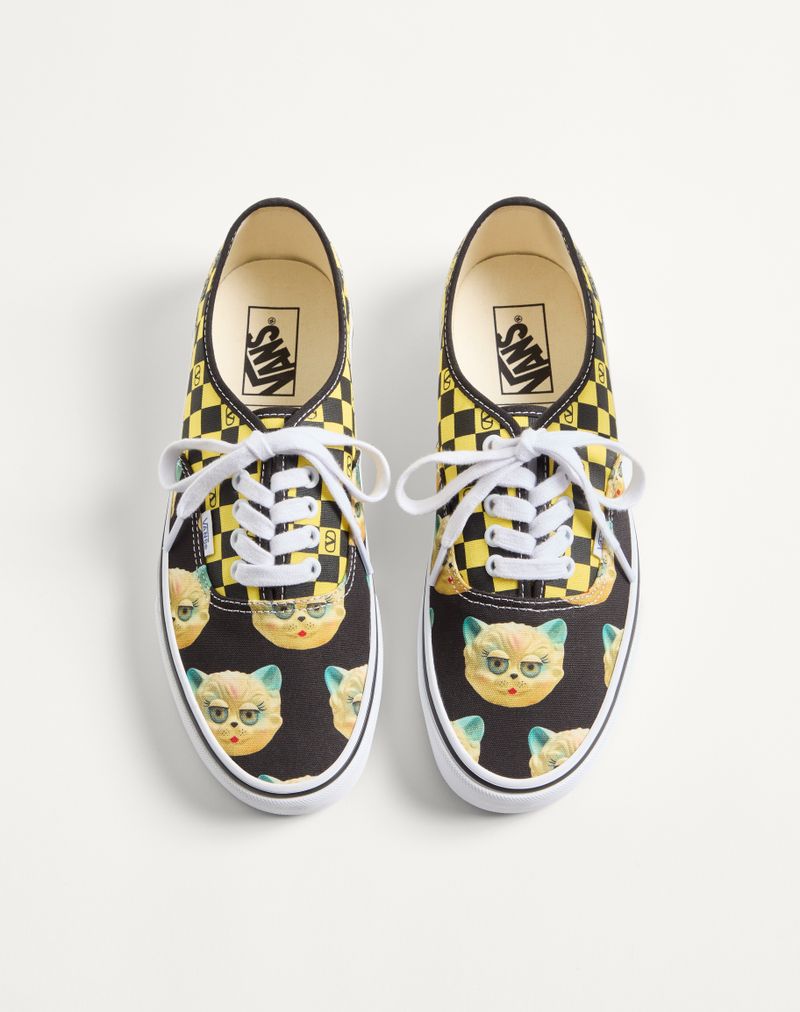 Sneaker Low-Top Valentino Garavani And Vans In Tessuto Con Stampa VLogo Checkerboard E Stampa Le Chat De La Maison