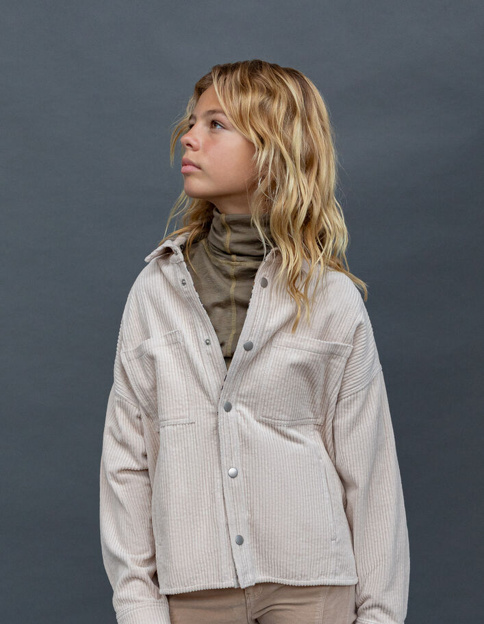 Veste beige velours côtelé fille