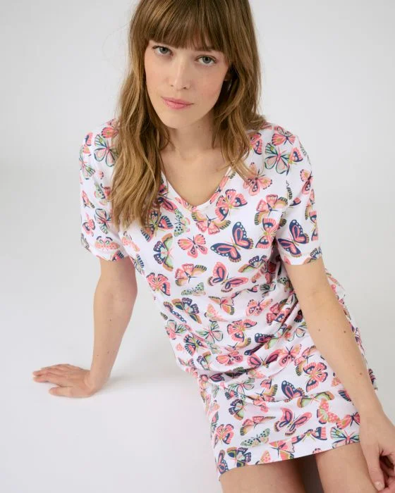 Chemise de nuit maille jersey coton peigné