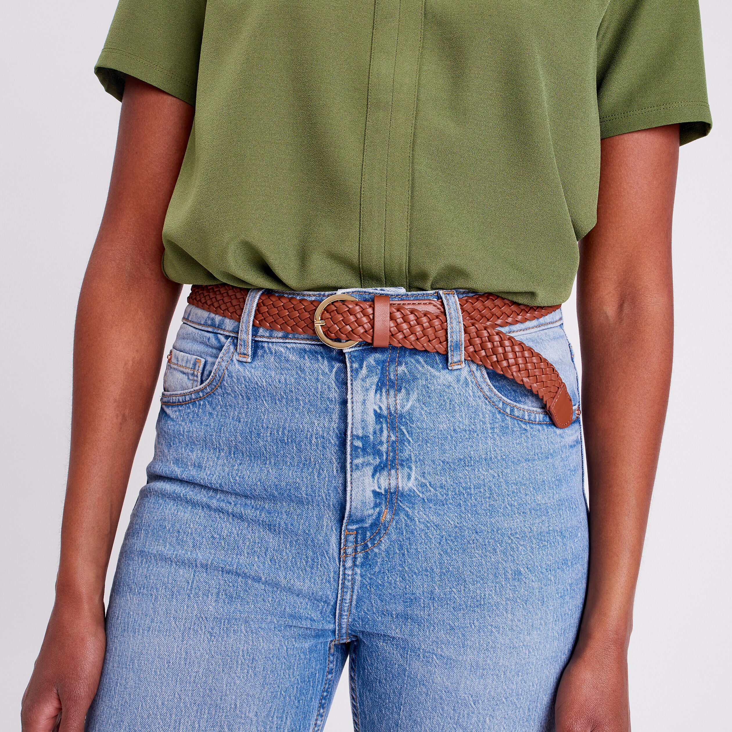 Ceinture tressée camel femme | Cache Cache