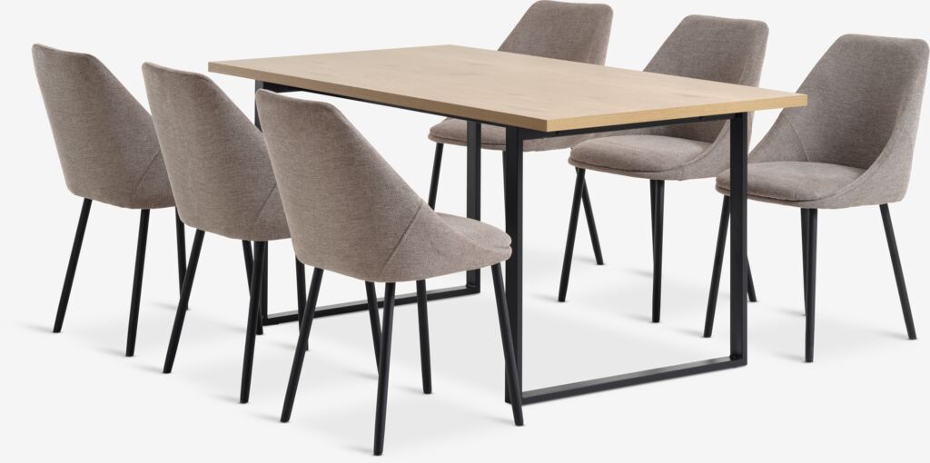 AABENRAA VELLEV AABENRAA L160 Eichentisch 4 VELLEV sand/schwarz