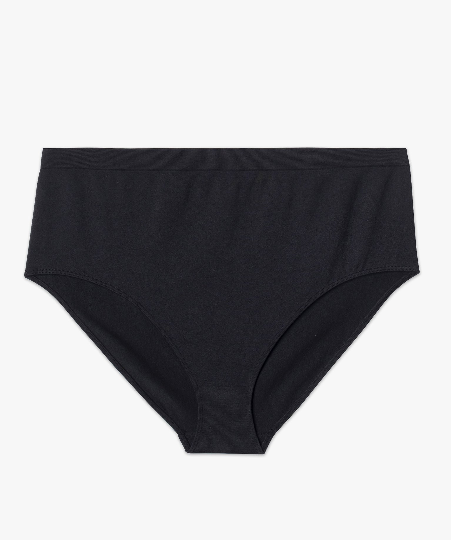 Culotte femme grande taille en microfibre sans coutures noir | GEMO