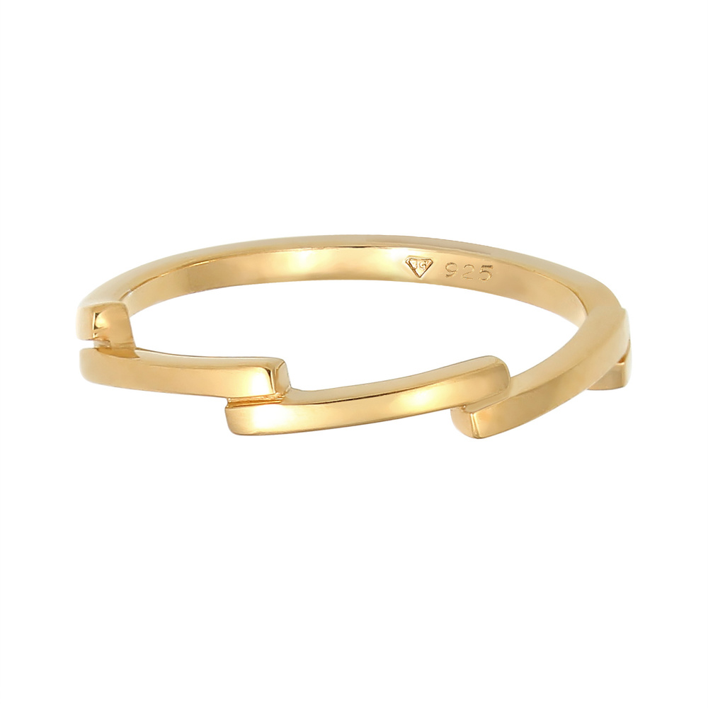 Elli Elli Bague Géo Look Basic Trend Blogger Bague Femme - (925/1000) Argent Bague
