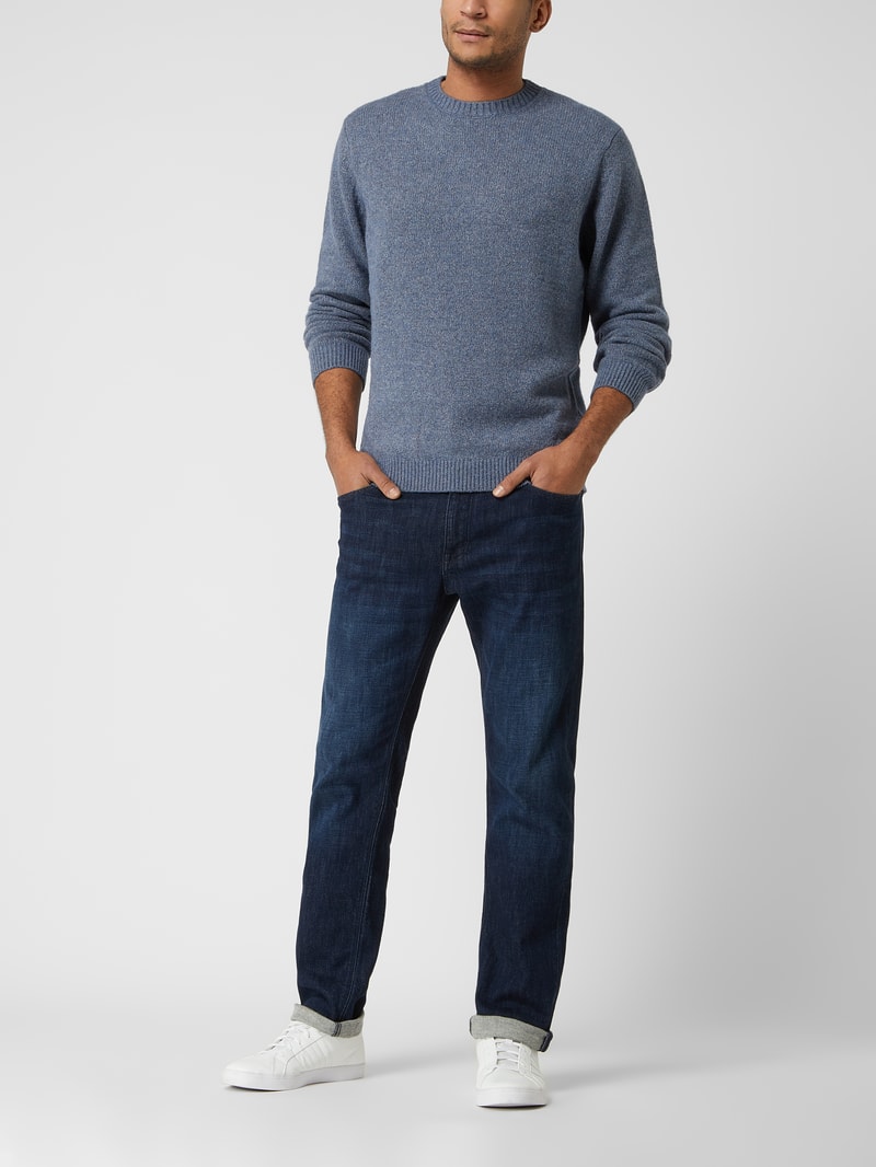 Pullover mit Woll-Anteil in marineblau