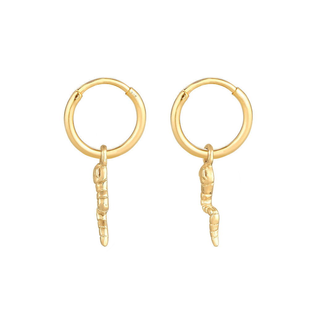 Elli Elli Boucles d'Oreilles Pendentif créole pour dames Snake Trend Blogger Minimal e Boucles d'oreilles