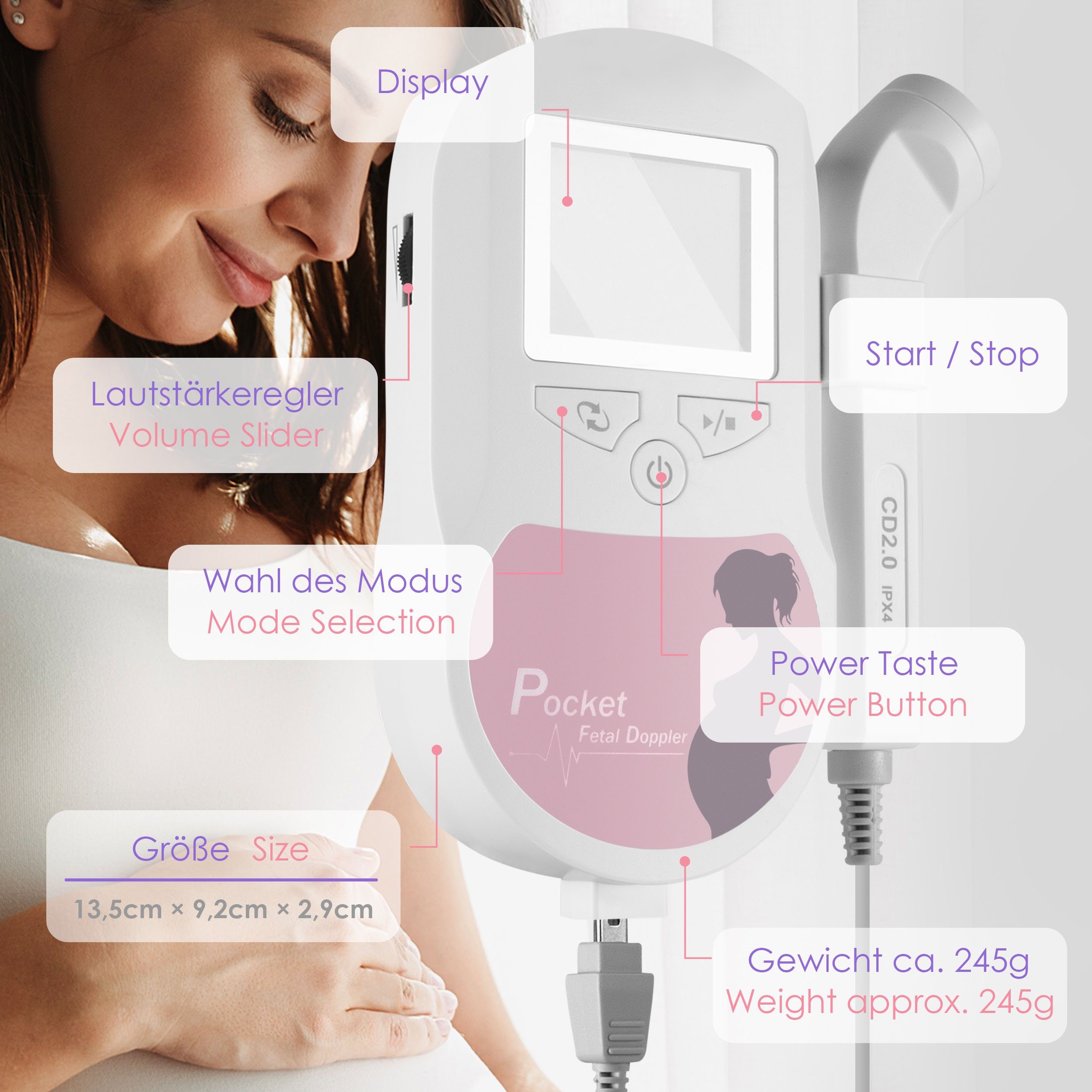 pulox Babyphone Sonotrax C Ultraschall Fetal Doppler